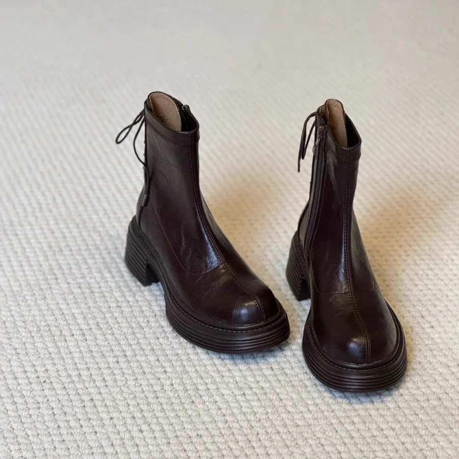 Damen Stiefeletten mit komfortablem Plateau und modischem Schnürdesign Heidi Mode - Image 3