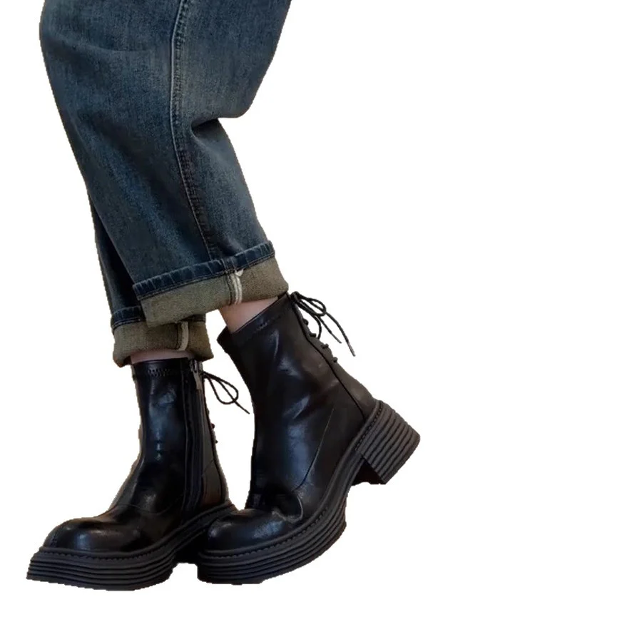 Damen Stiefeletten mit komfortablem Plateau und modischem Schnürdesign Heidi Mode - Image 5