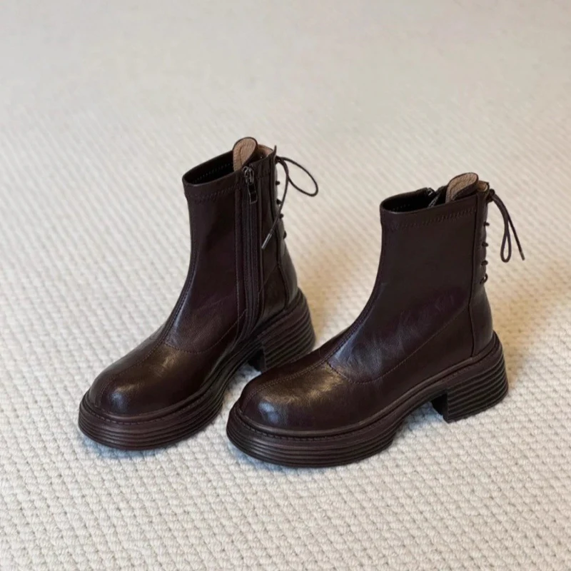 Damen Stiefeletten mit komfortablem Plateau und modischem Schnürdesign Heidi Mode - Image 6