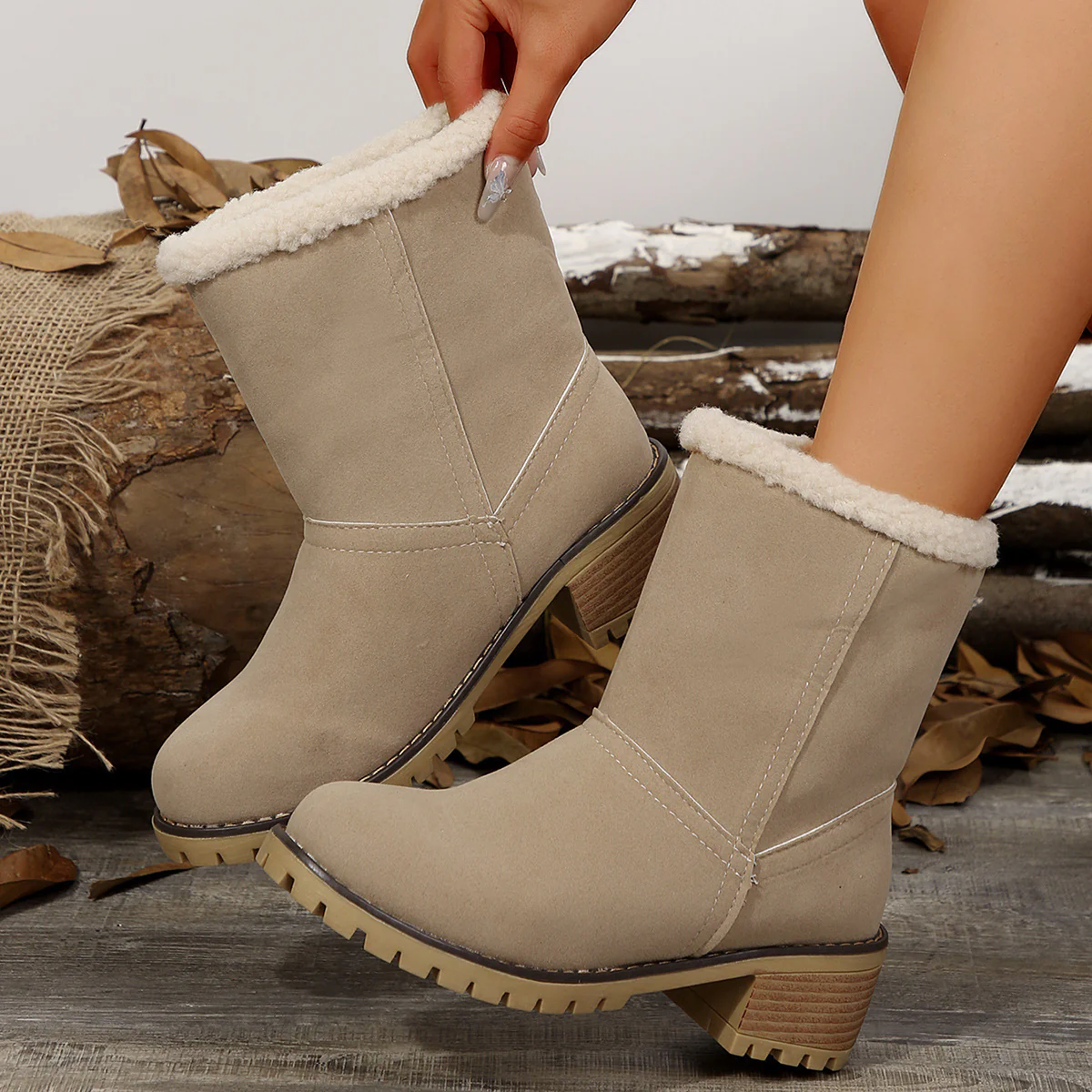 Damen Stiefeletten mit kuscheligem Futter und rutschfester Sohle Heidi Mode - Image 8
