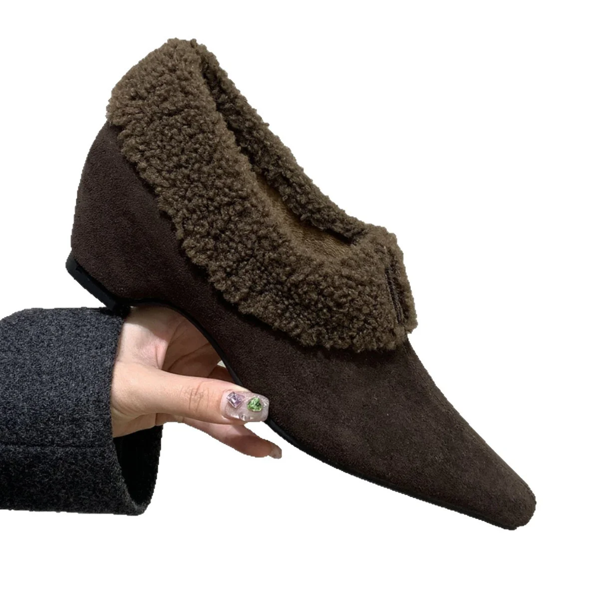 Damen Stiefeletten mit kuscheligem Kunstfellkragen und eleganter Form Heidi Mode - Image 4