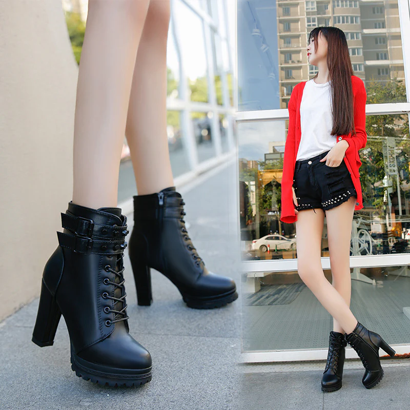 Damen Stiefeletten mit modischem Riemen und robustem Profilsohle Heidi Mode - Image 2