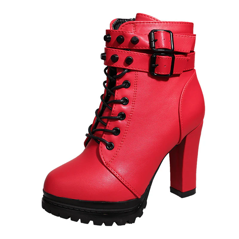Damen Stiefeletten mit modischem Riemen und robustem Profilsohle Heidi Mode - Image 6