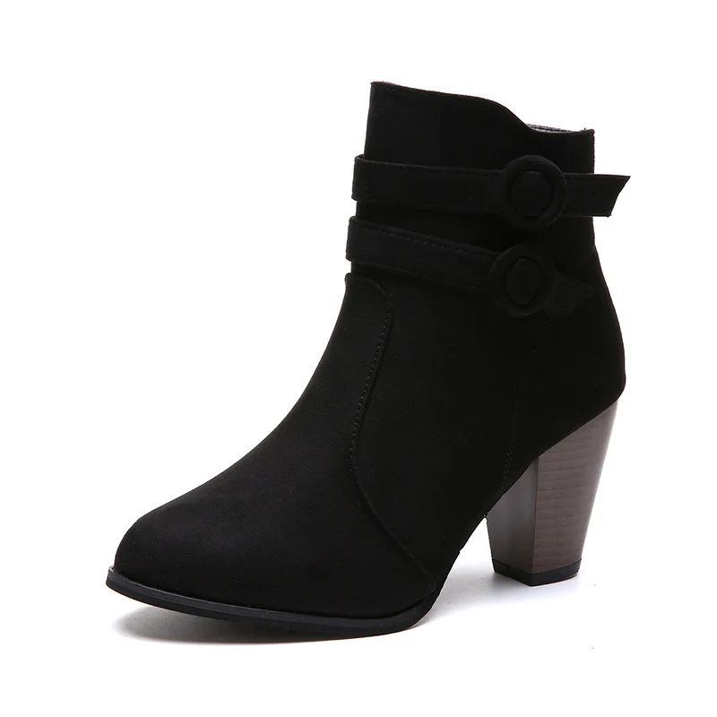 Damen Stiefeletten mit modischen Riemen und komfortablem Blockabsatz Heidi Mode - Image 3