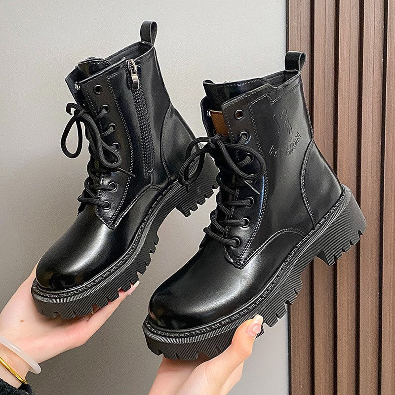 Damen Stiefeletten mit robustem Profil und modischem Leder-Heel Heidi Mode - Image 2