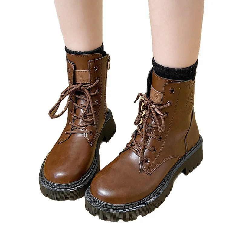 Damen Stiefeletten mit robustem Profil und modischem Leder-Heel Heidi Mode - Image 5