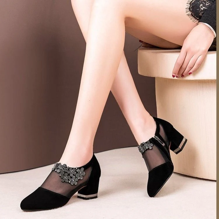 Damen Stiletto Pumps mit transparenten Einsätzen und eleganter Applikation Heidi Mode - Image 6