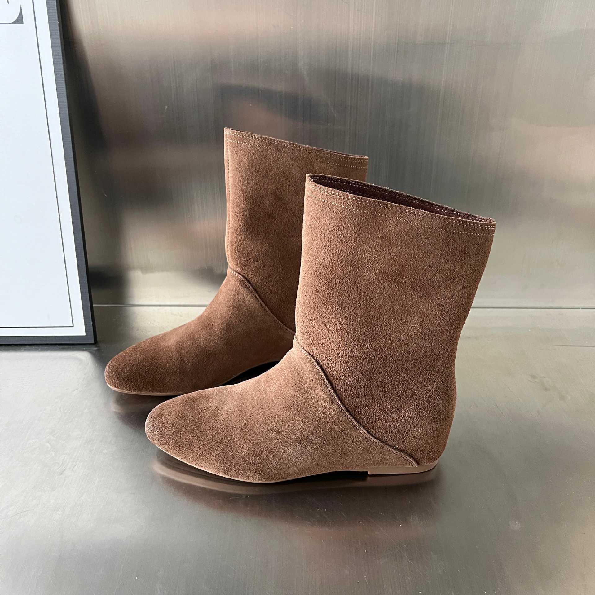 Damen stilvolle Ankle Boots aus hochwertigen Veloursleder Heidi Mode - Image 6