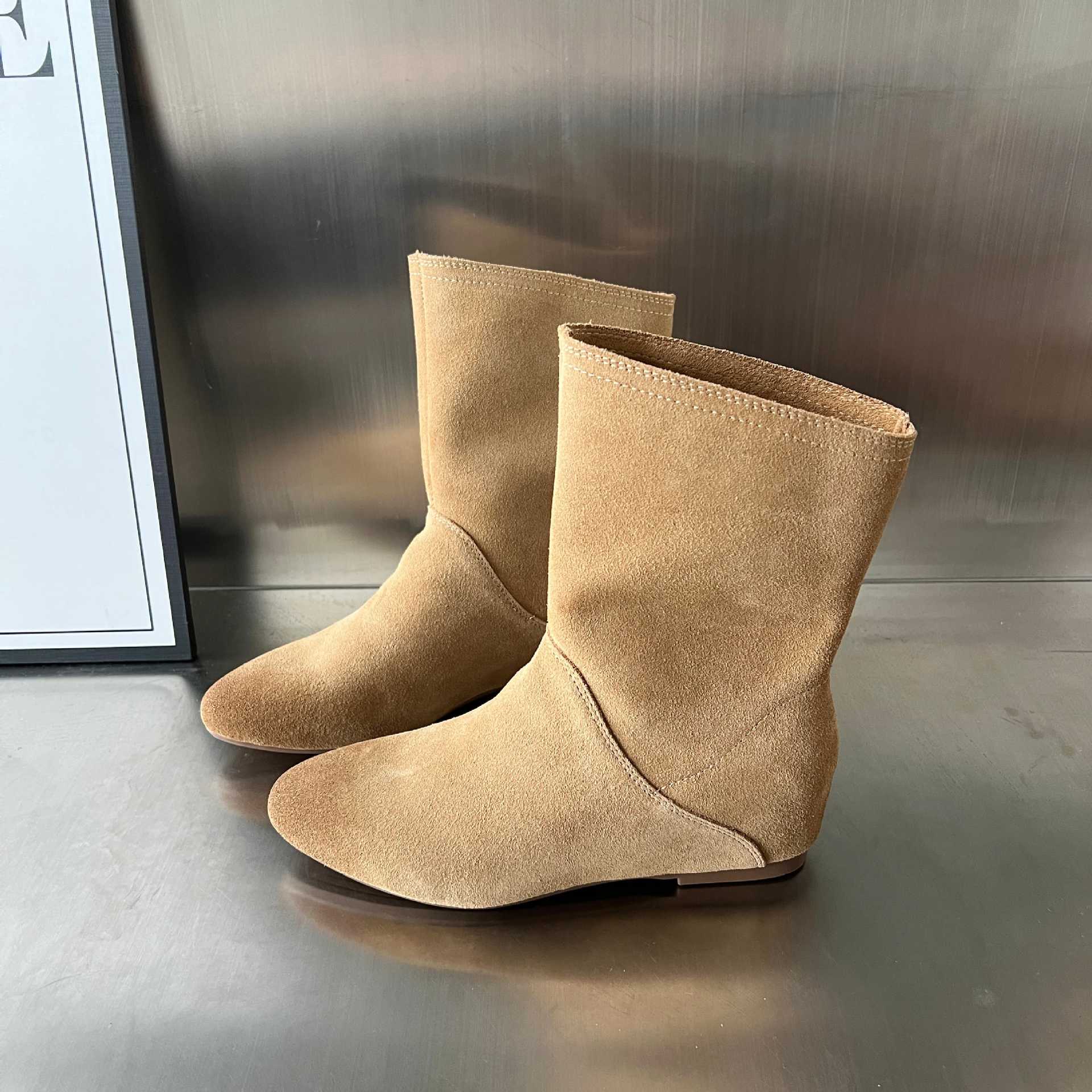 Damen stilvolle Ankle Boots aus hochwertigen Veloursleder Heidi Mode - Image 7