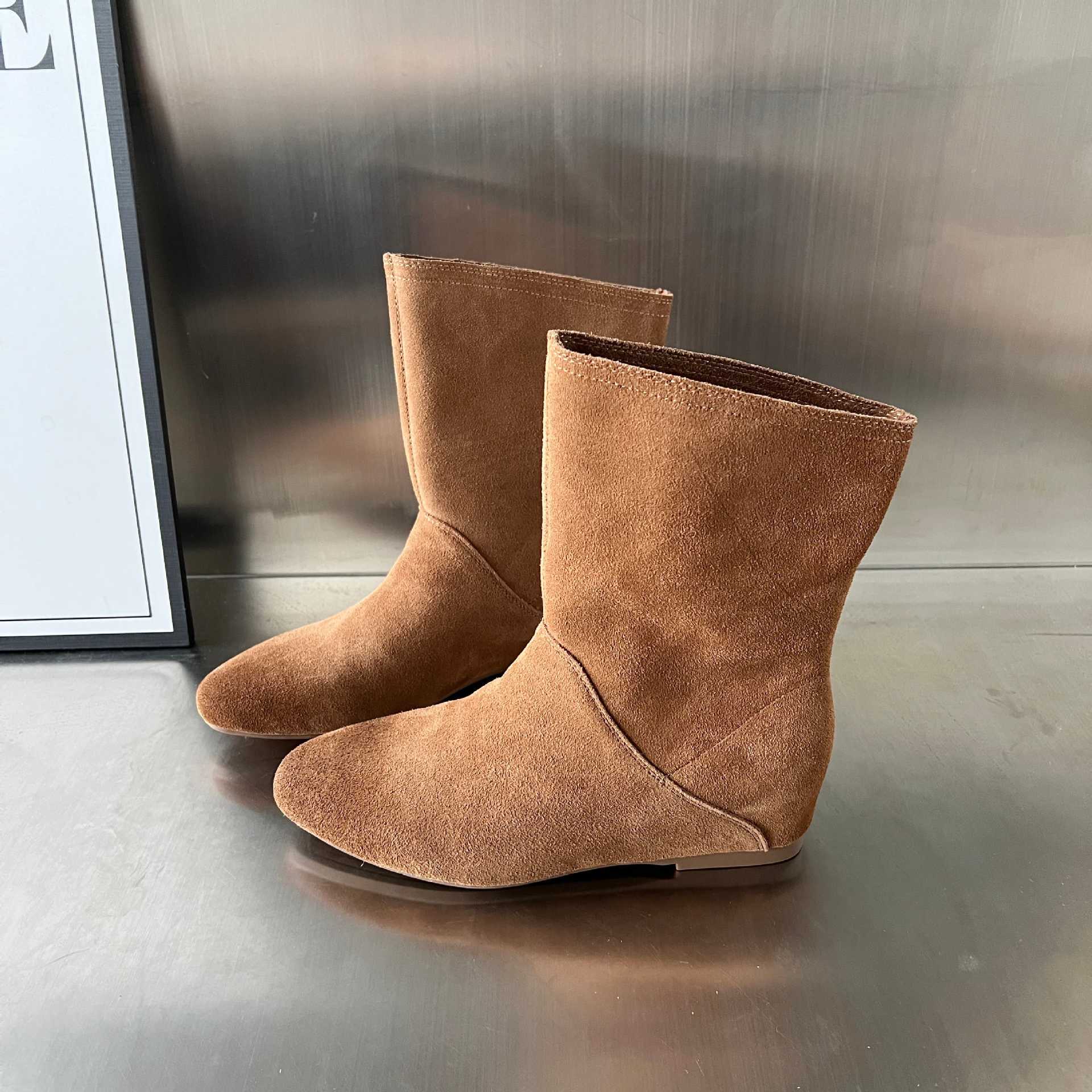 Damen stilvolle Ankle Boots aus hochwertigen Veloursleder Heidi Mode - Image 8