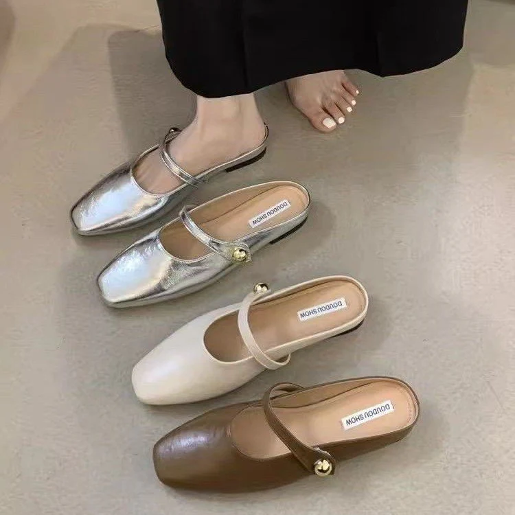 Damen Stilvolle Ballerinas mit Glänzendem Obermaterial und Eleganter Schnalle Heidi-Mode - Image 4