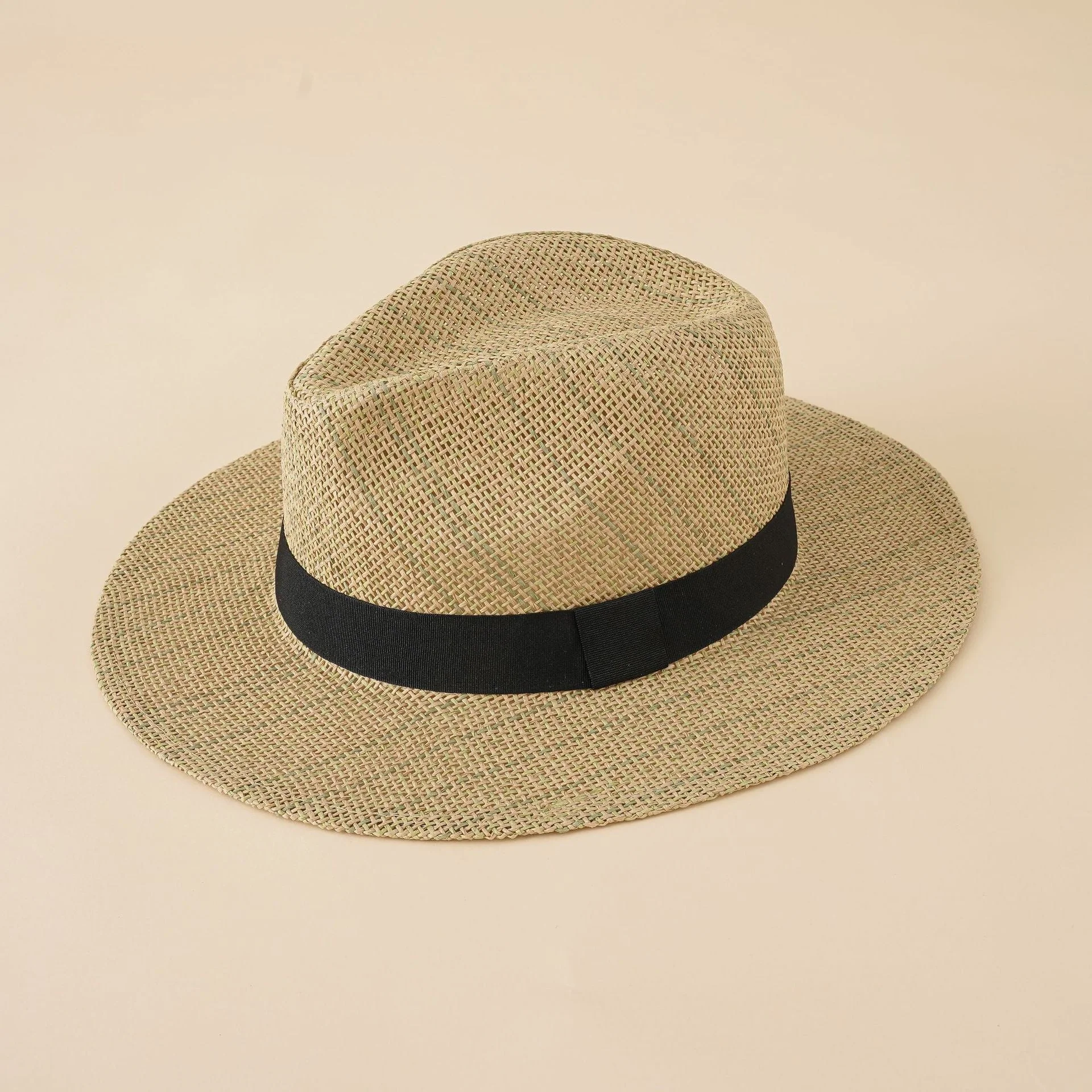 Damen Strand-Fedora-Hut Aus Atmungsaktivem Naturmaterial mit Breiter Krempe und Schickem Band Heidi-Mode - Image 4