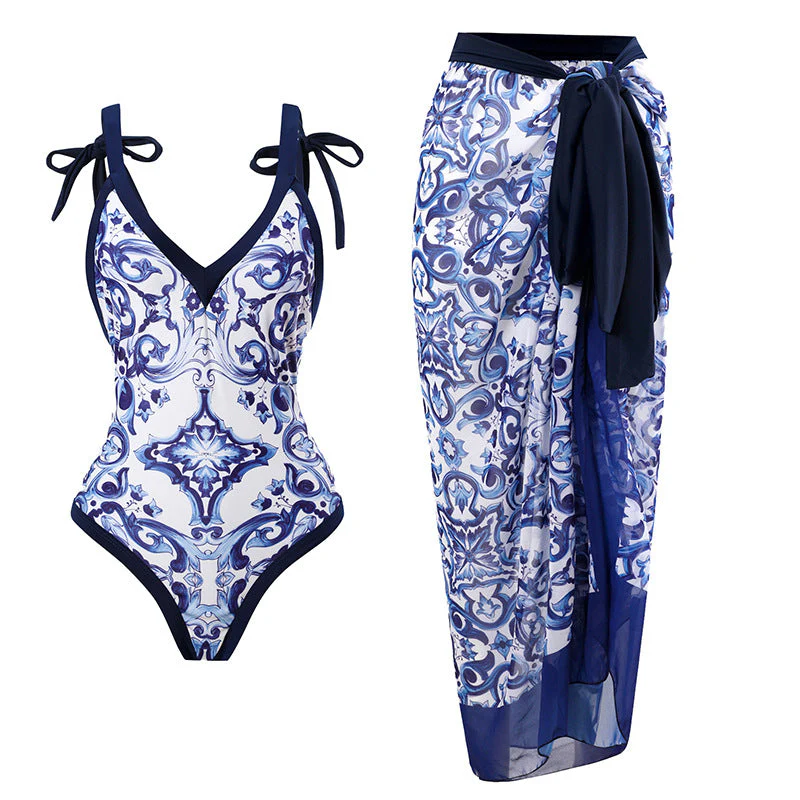 Damen Strandpareo mit Elegantem Floralen Design und Verstellbarem Bindegürtel Heidi-Mode - Image 8