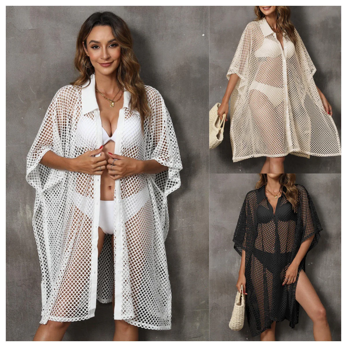 Damen Strandüberwurf Aus Atmungsaktivem Netzstoff Heidi-Mode - Image 4