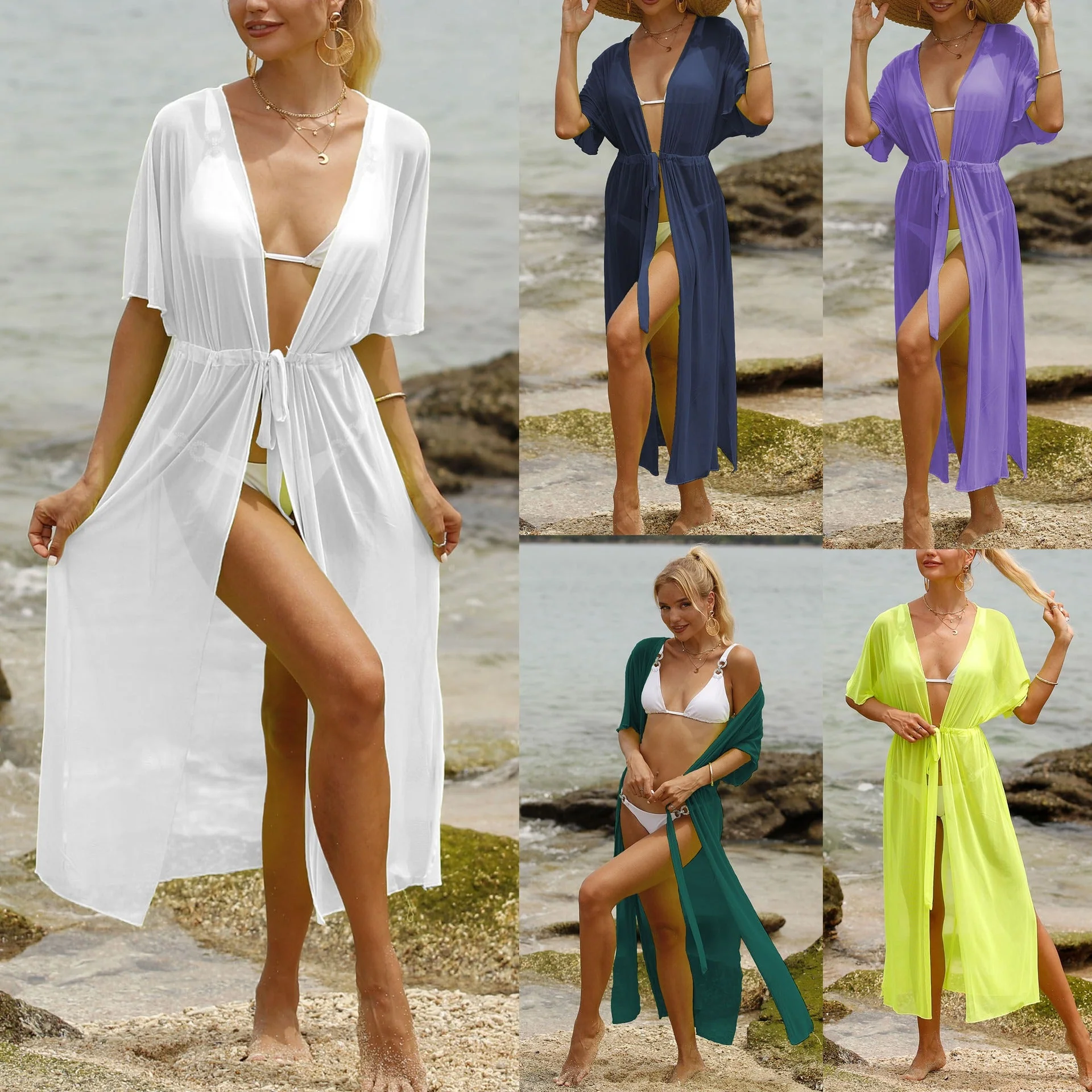 Damen Strandüberwurf mit Eleganter Schnürung und Weitem Schnitt Heidi-Mode - Image 10
