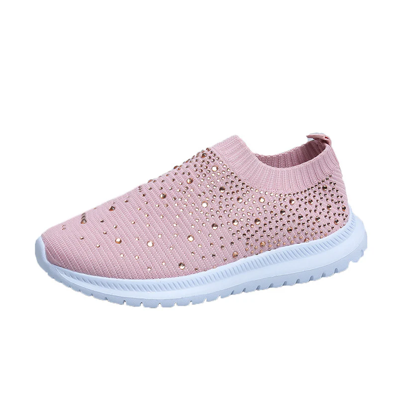Damen Strass Sneakers mit elastischem Strick-Obermaterial und rutschfester Sohle Heidi Mode - Image 5