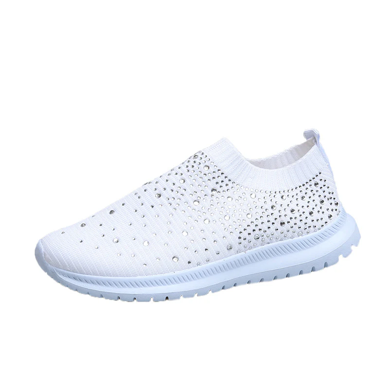 Damen Strass Sneakers mit elastischem Strick-Obermaterial und rutschfester Sohle Heidi Mode - Image 6