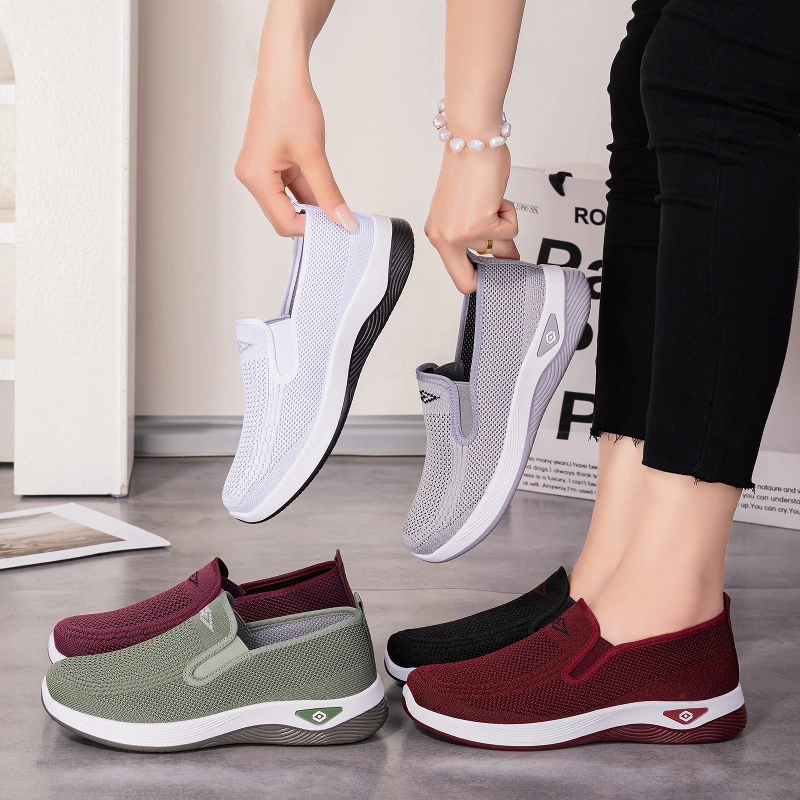 Damen Stretchige Slip-On Sportschuhe mit atmungsaktivem Obermaterial Heidi Mode - Image 3
