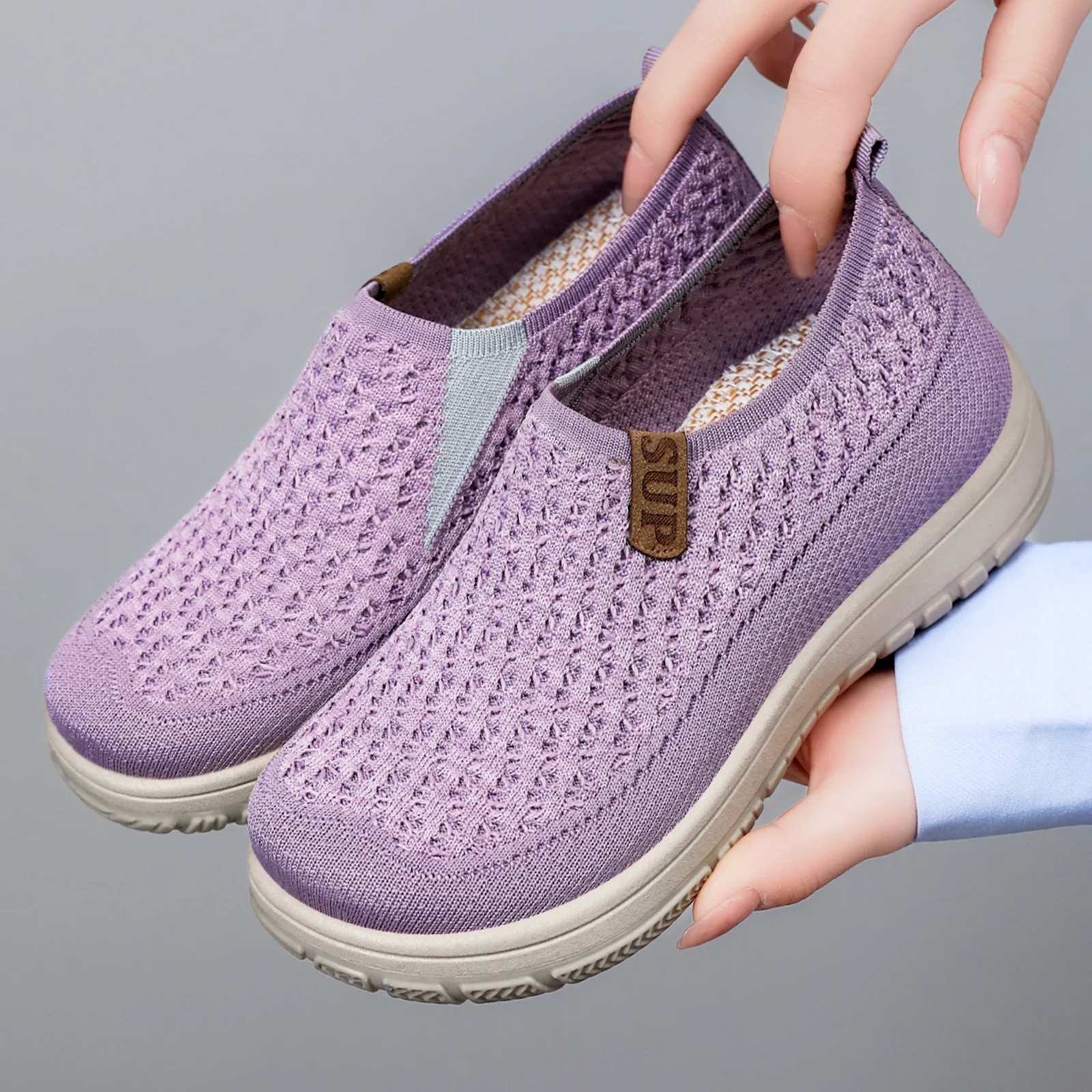 Damen Strick Slip-On Schuhe mit elastischem Obermaterial Heidi Mode - Image 2