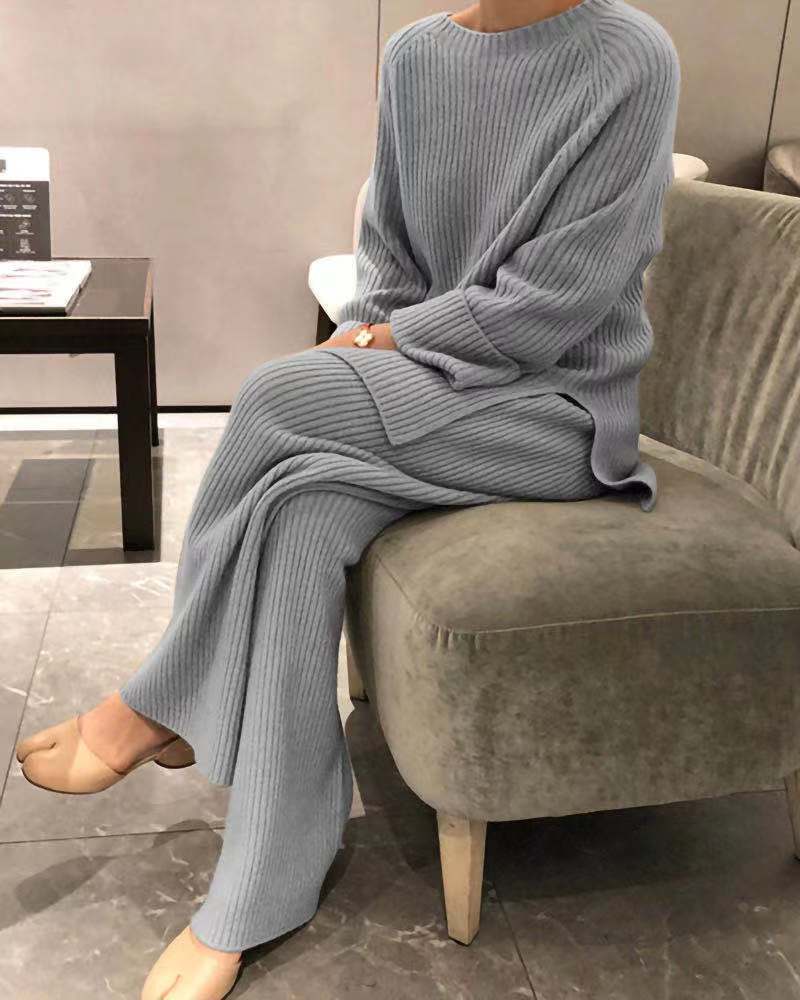 Damen Strickanzug mit weichem Rippenmuster und weitem Schnitt Heidi-Mode - Image 10