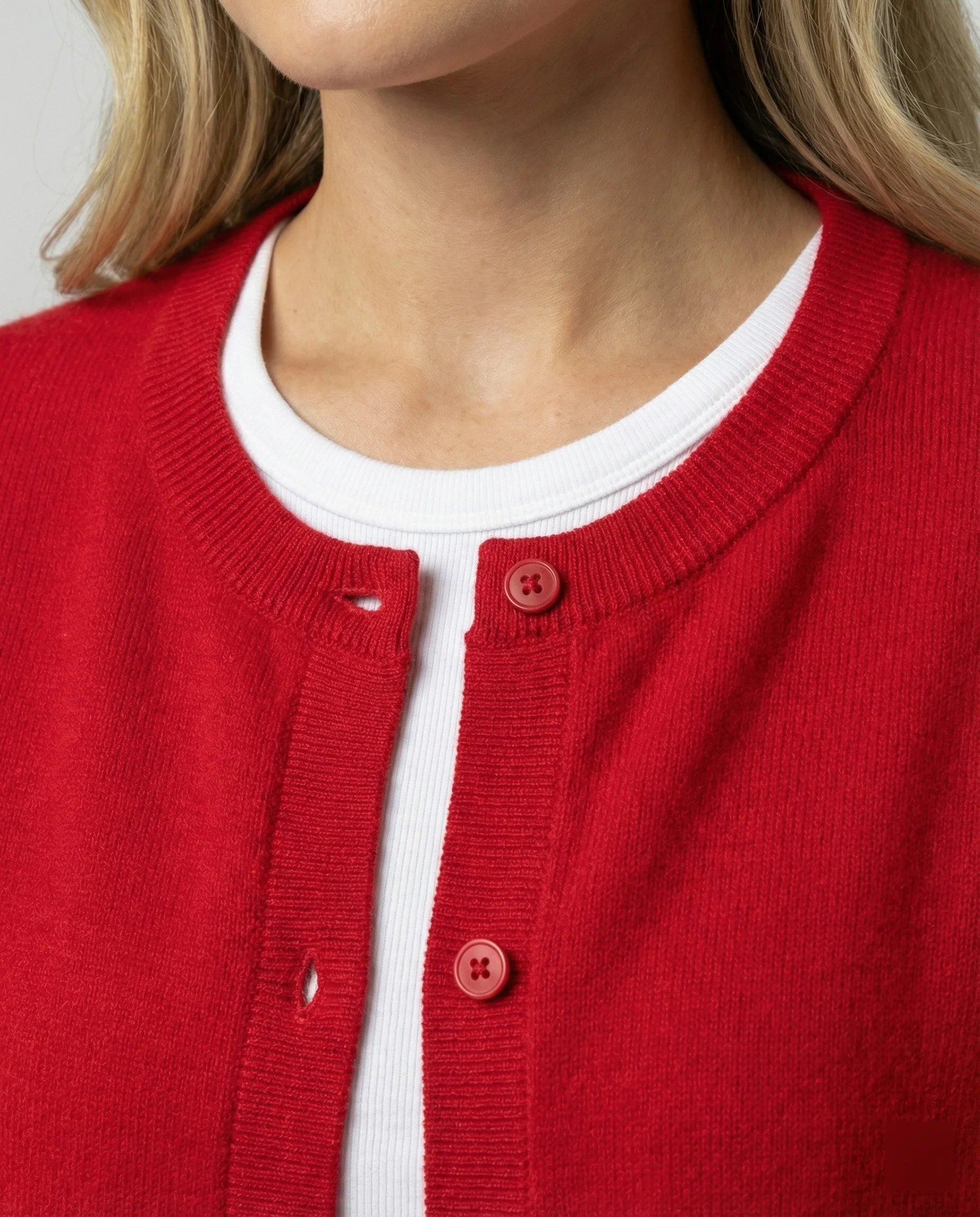 Damen Strickjacke aus Wollmischung in festlichem Rot - Image 2