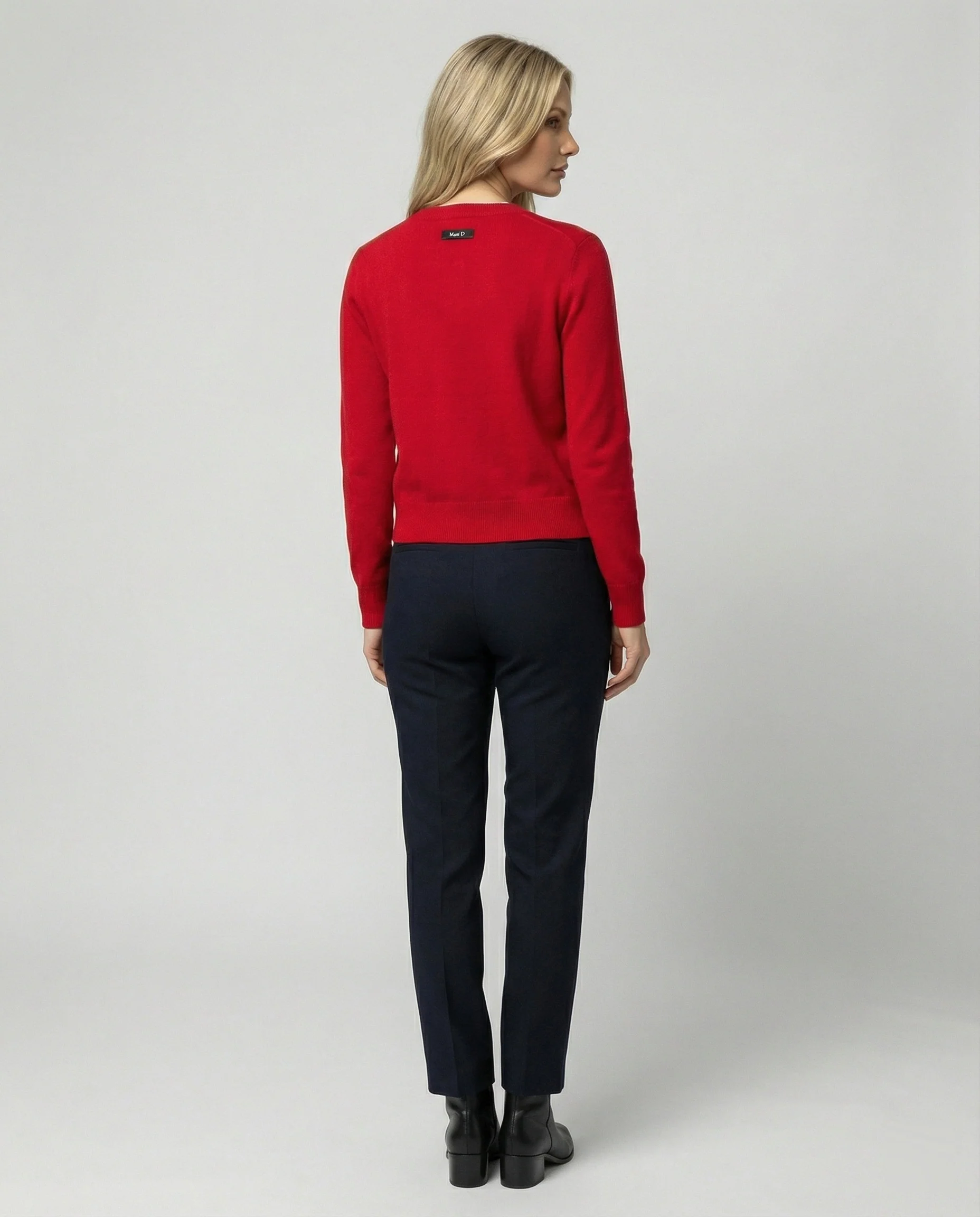Damen Strickjacke aus Wollmischung in festlichem Rot - Image 4