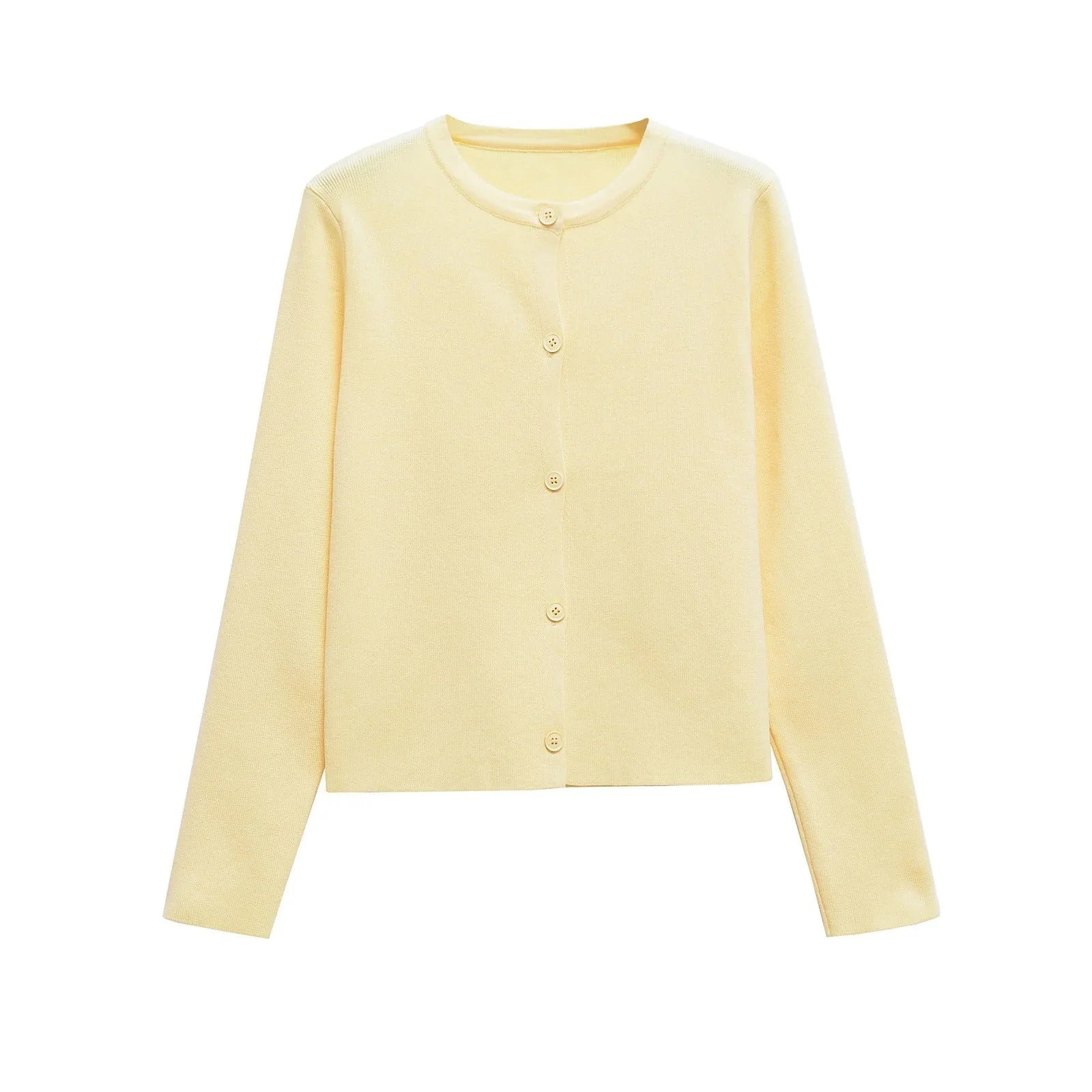 Damen Strickjacke mit Knöpfbarem Design und Elegantem Rundhalsausschnitt Heidi-Mode - Image 3