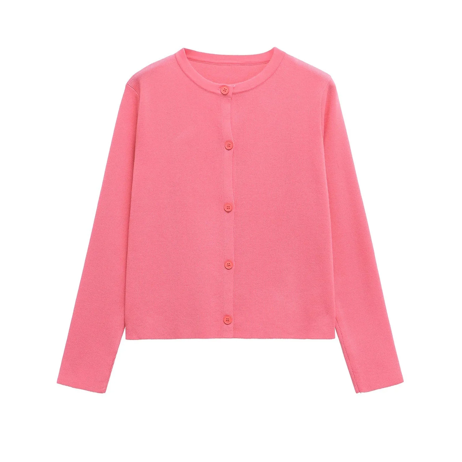 Damen Strickjacke mit Knöpfbarem Design und Elegantem Rundhalsausschnitt Heidi-Mode - Image 4