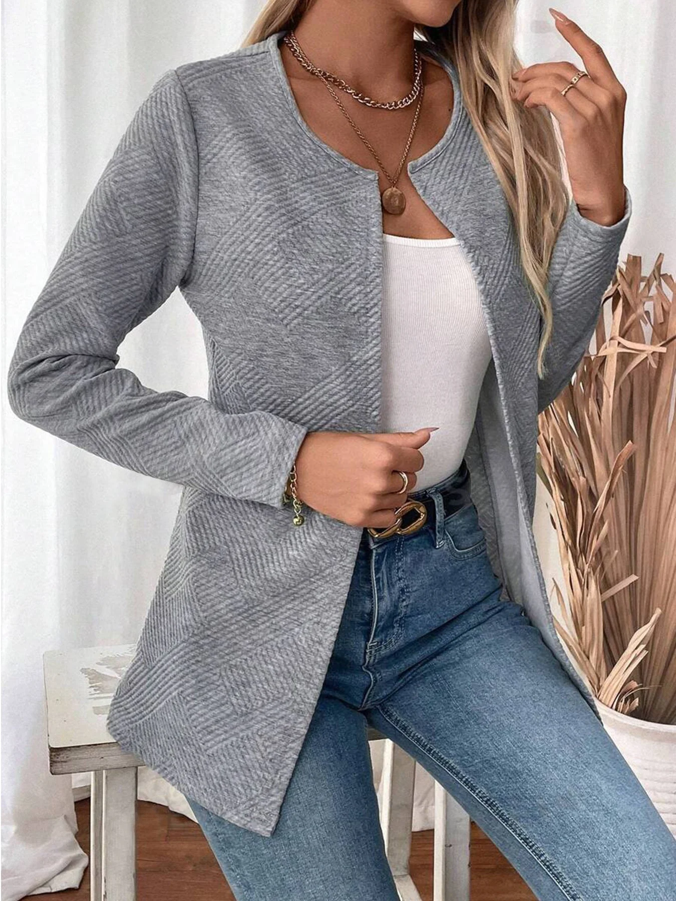 Damen Strickjacke mit Schlanker Passform – Minimalistischer & Eleganter Pendlerstil Heidi-Mode - Image 12