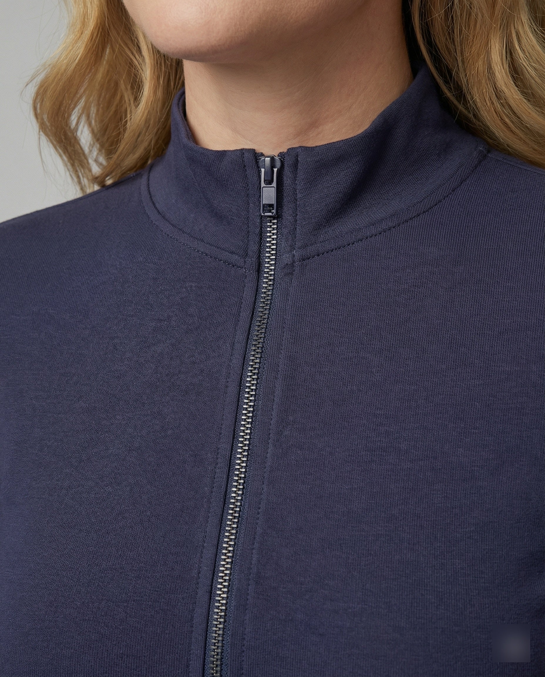 Damen Strickjacke Slim Fit Doppel-Reißverschluss Stehkragen Frühling - Image 2