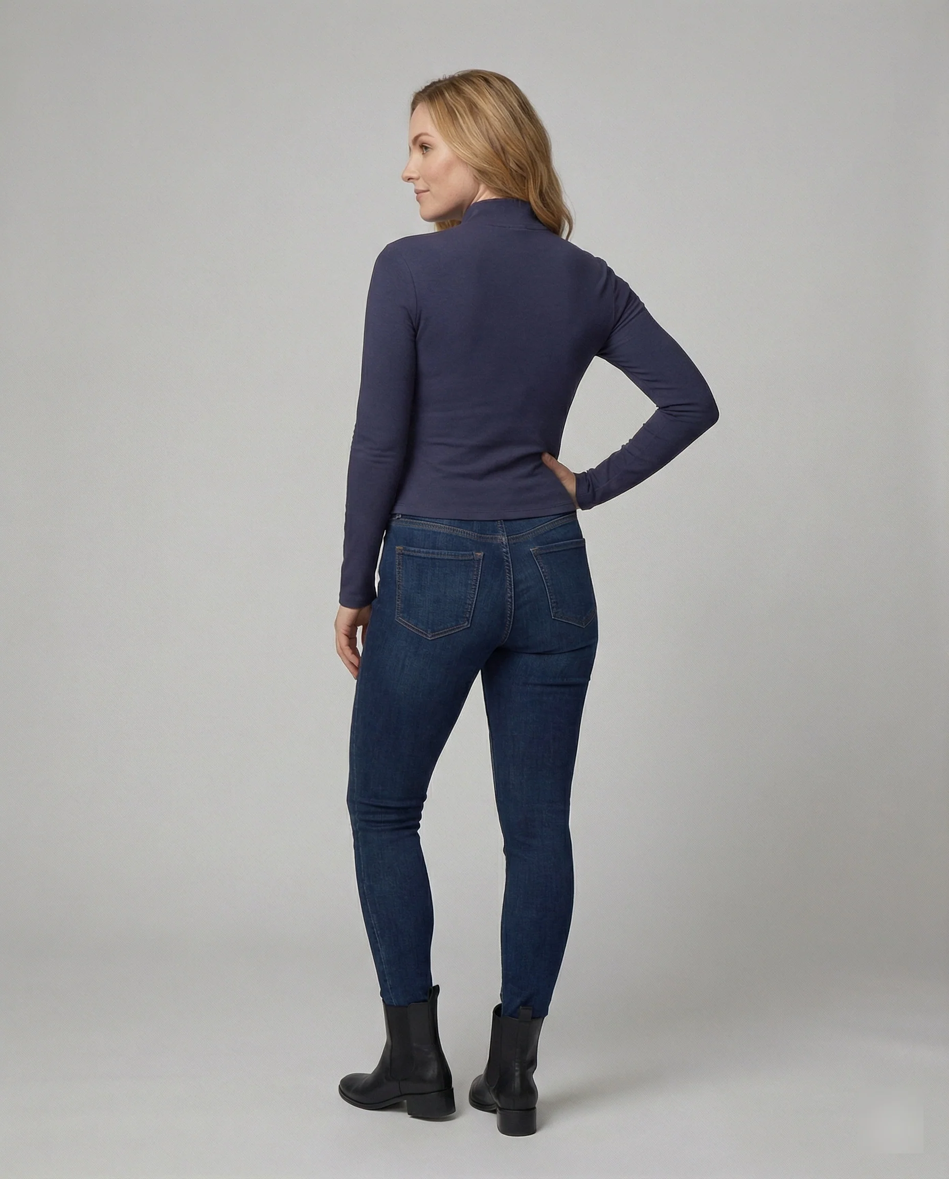 Damen Strickjacke Slim Fit Doppel-Reißverschluss Stehkragen Frühling - Image 4