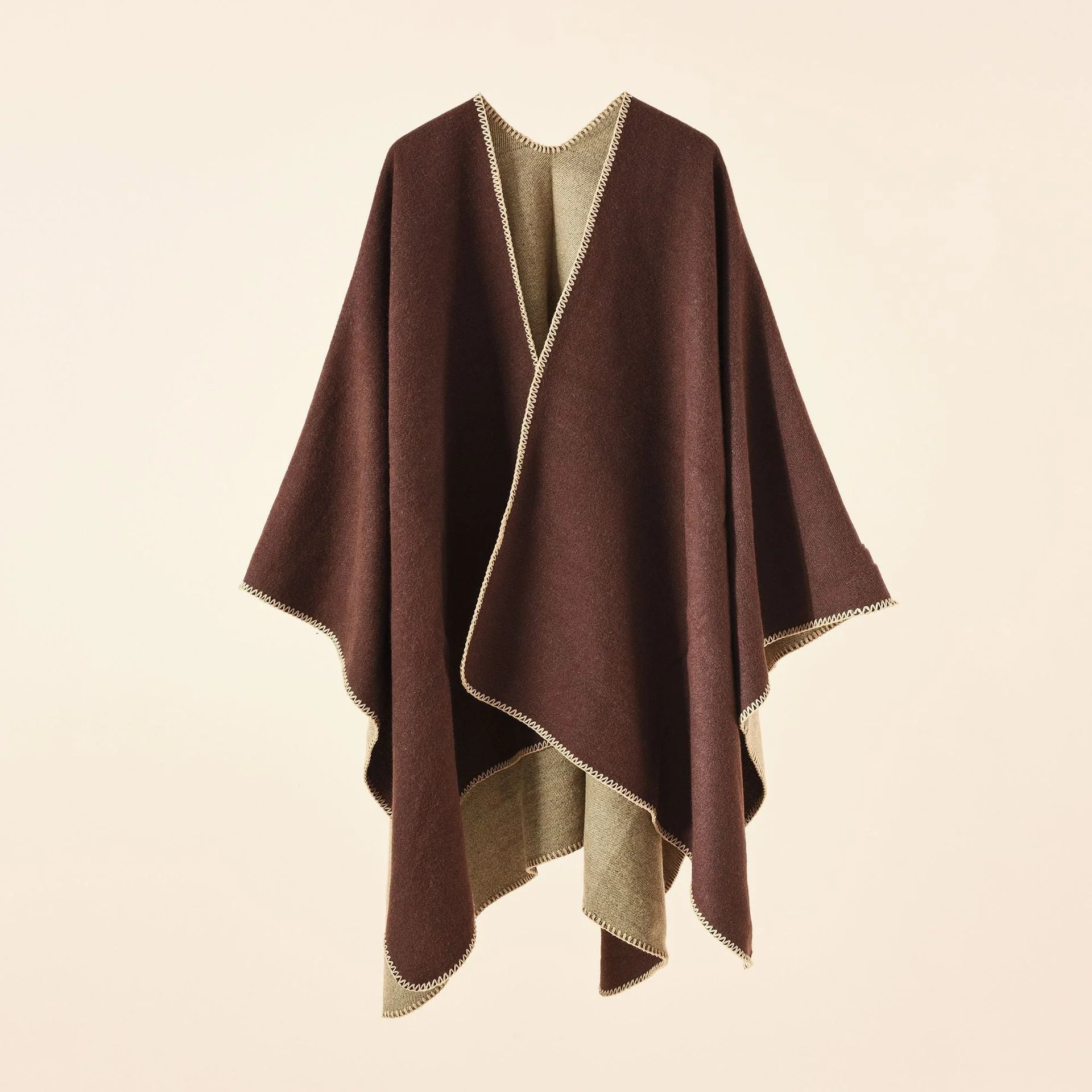 Damen Strickponcho mit Asymmetrischem Schnitt und Hoher Warmhaltefunktion Heidi-Mode - Image 3
