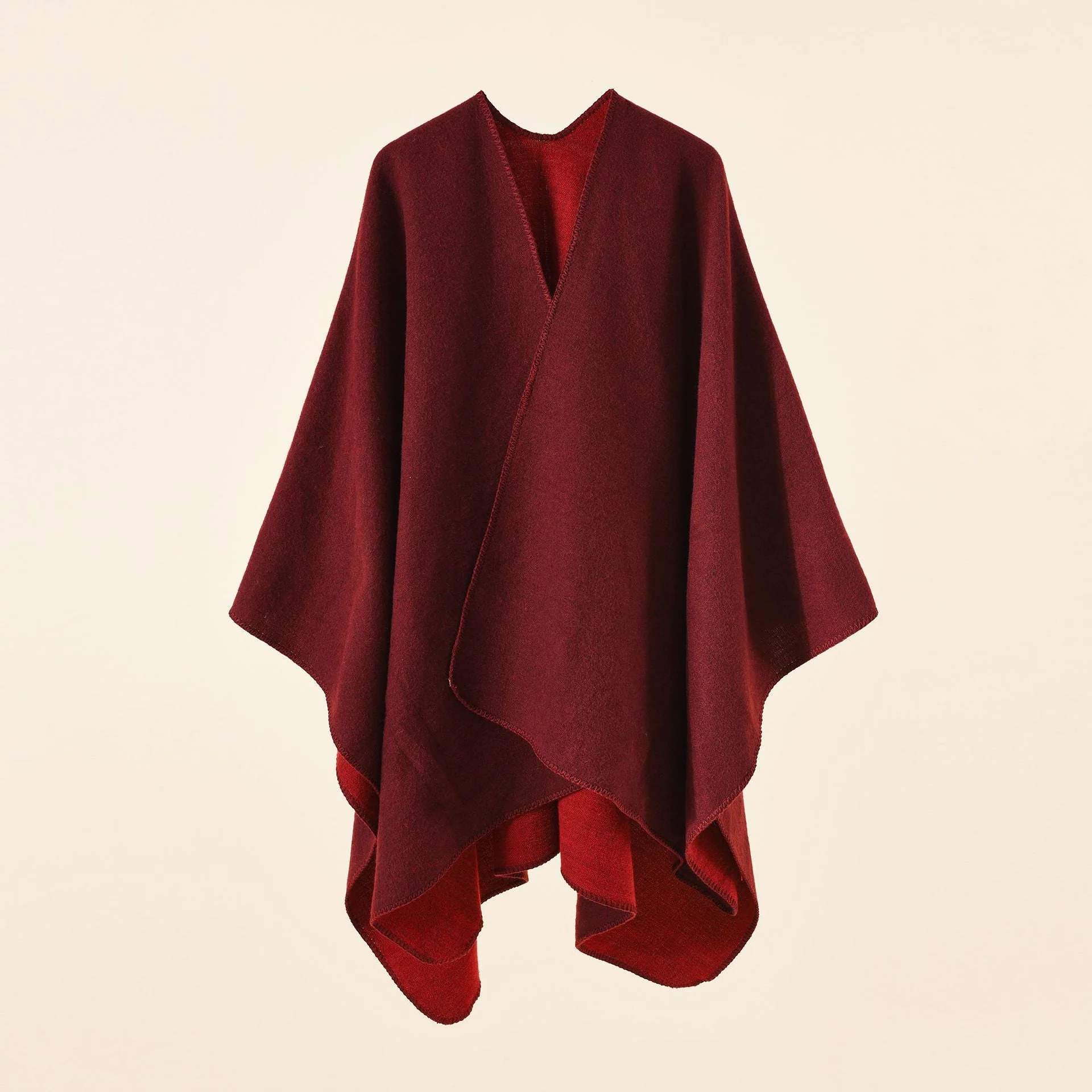 Damen Strickponcho mit Asymmetrischem Schnitt und Hoher Warmhaltefunktion Heidi-Mode - Image 4