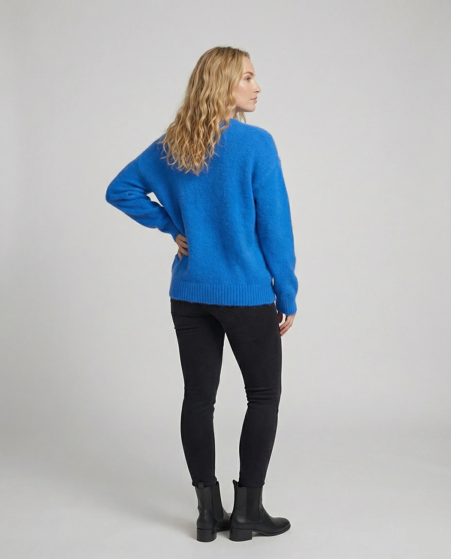 Damen Strickpullover aus weichem Kaninchenhaar-Mix Oversize - Image 4