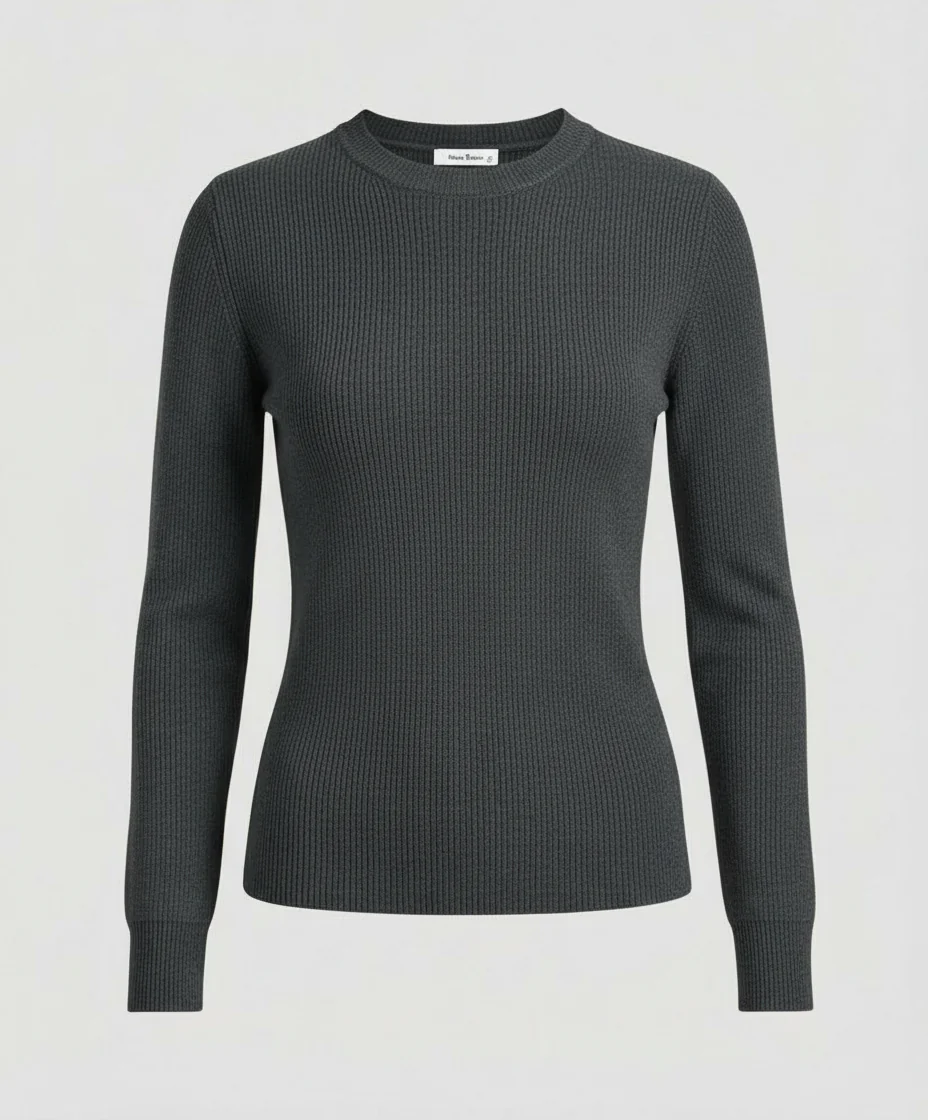 Damen Strickpullover Langarm Rundhals Casual Herbst Oberteil Einfarbig - Image 11