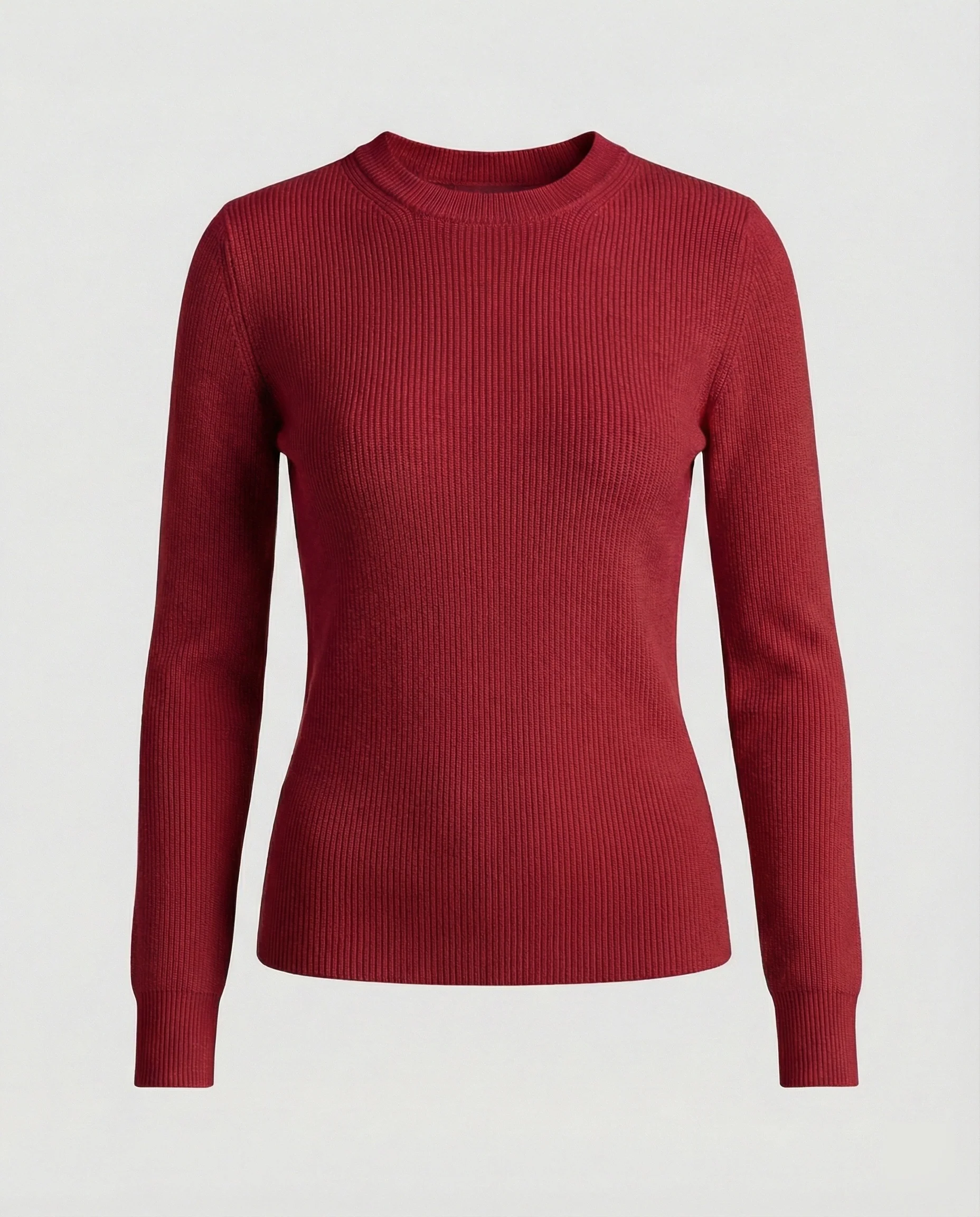 Damen Strickpullover Langarm Rundhals Casual Herbst Oberteil Einfarbig - Image 9