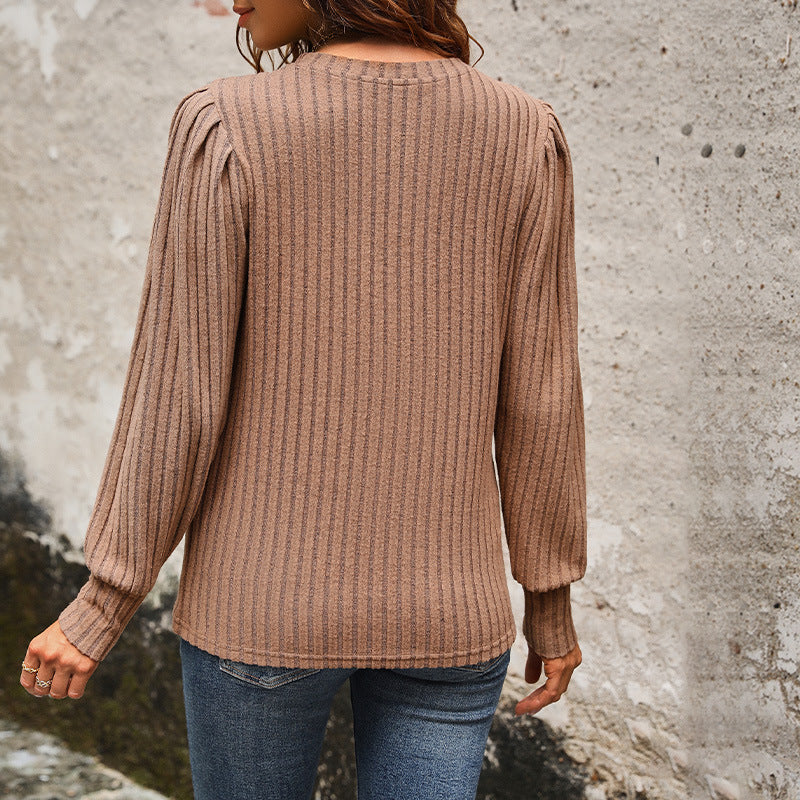 Damen Strickpullover mit Eleganten Rüschendetails und Strukturiertem Gewebe Heidi-Mode - Image 4