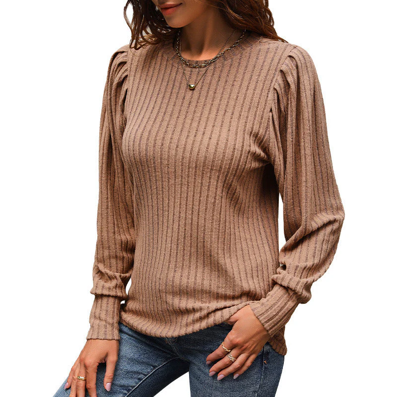 Damen Strickpullover mit Eleganten Rüschendetails und Strukturiertem Gewebe Heidi-Mode - Image 5
