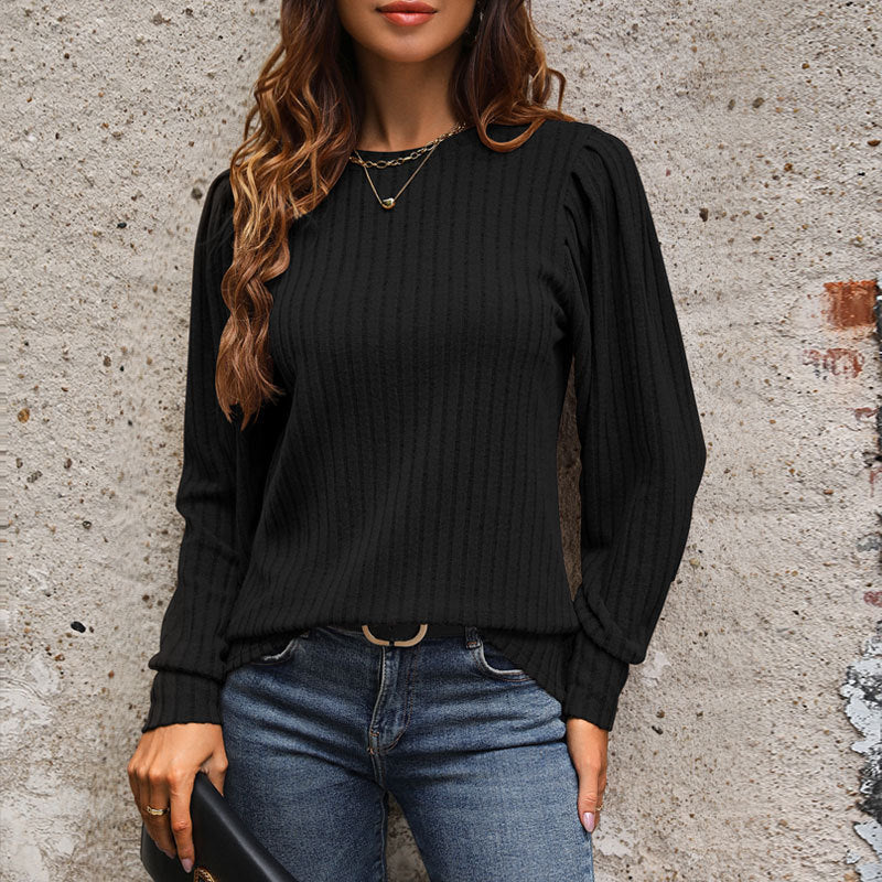 Damen Strickpullover mit Eleganten Rüschendetails und Strukturiertem Gewebe Heidi-Mode - Image 6