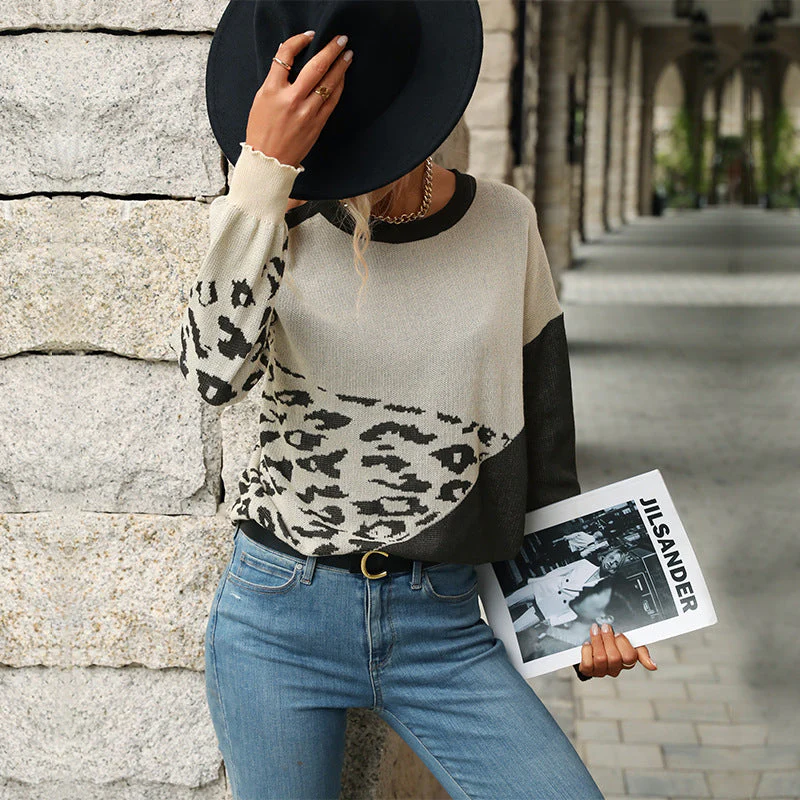 Damen Strickpullover mit Verspieltem Leo-Muster und Lässigem Schnitt Heidi-Mode - Image 6