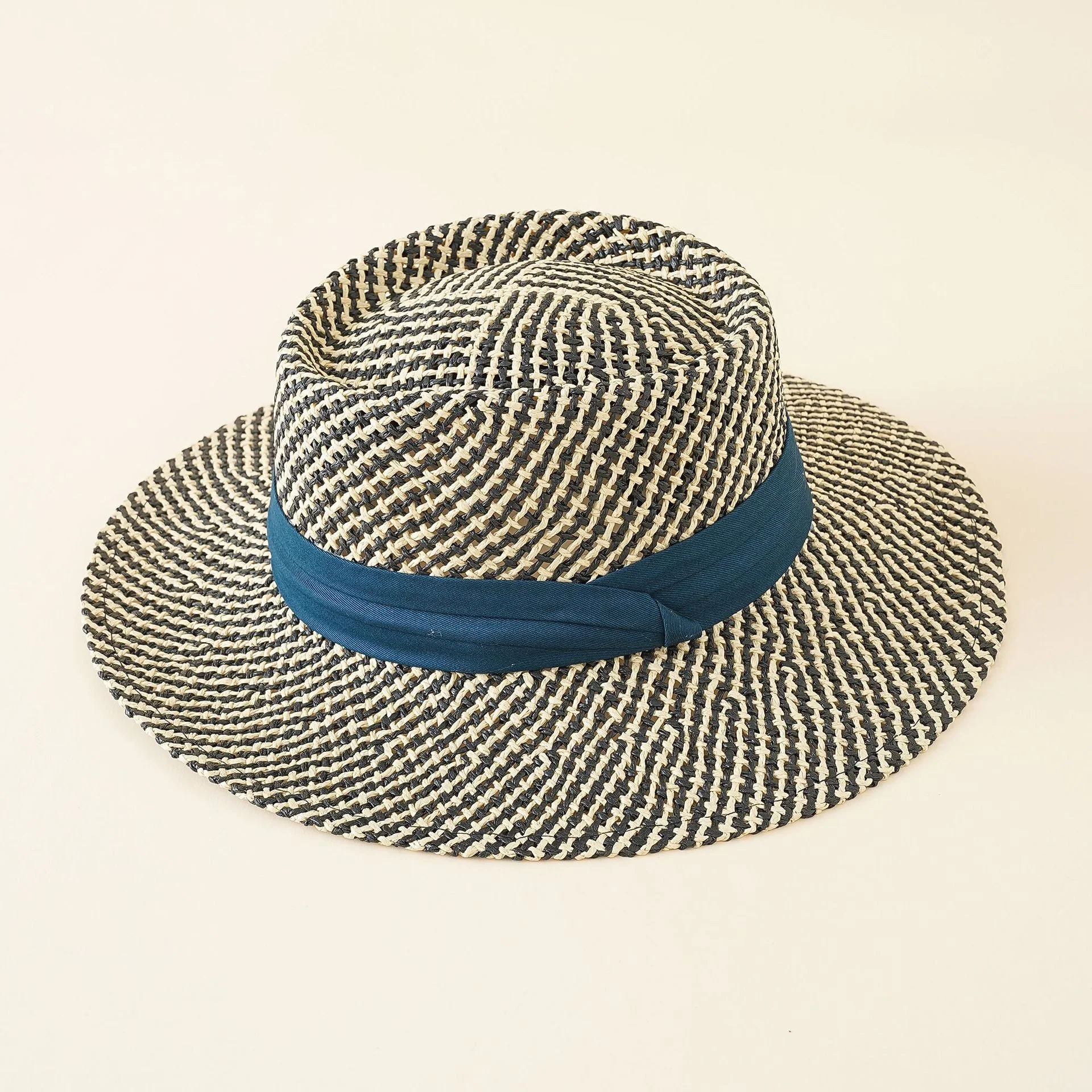 Damen Strohhut mit Breiter Krempe und Elegantem Kontrastband Heidi-Mode - Image 7