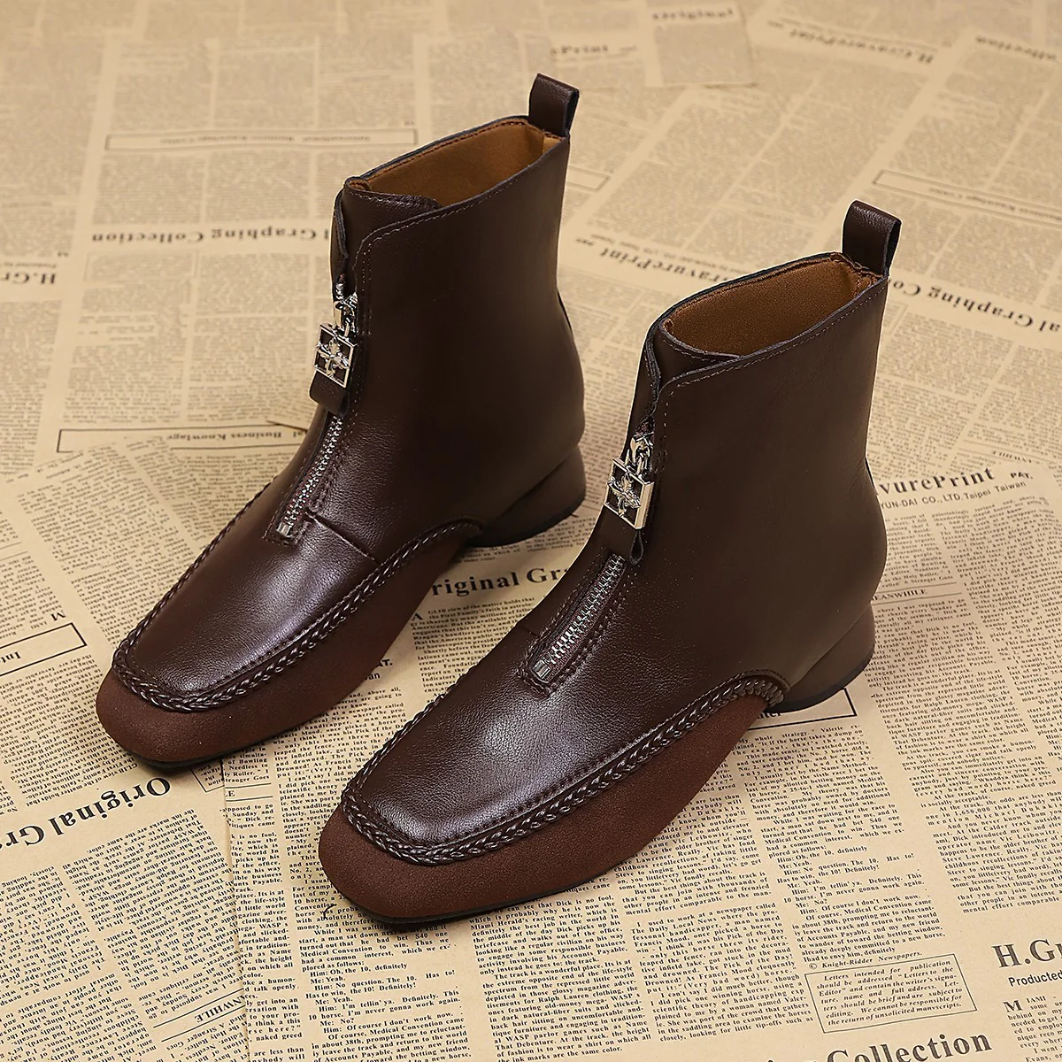 Damen Stylische Ankle Boots mit Reißverschluss und geschmeidigem Leder Heidi Mode - Image 6