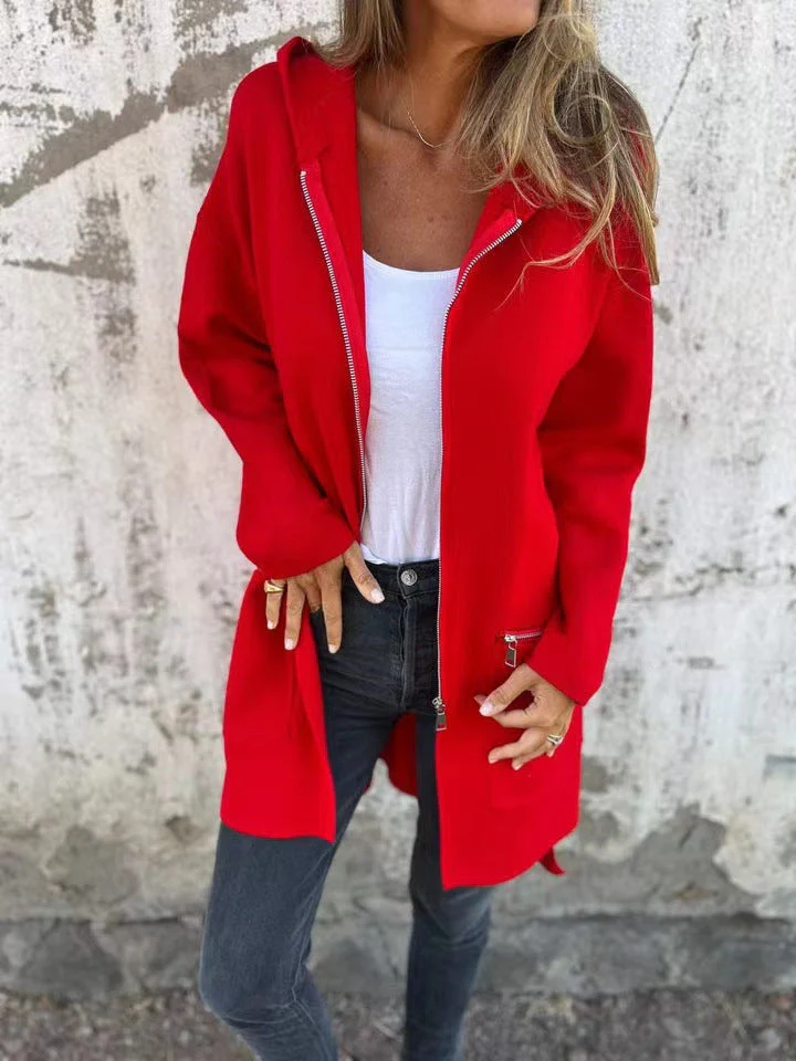 Damen Stylische Gemütliche Jacke mit Kapuze Heidi-Mode - Image 10