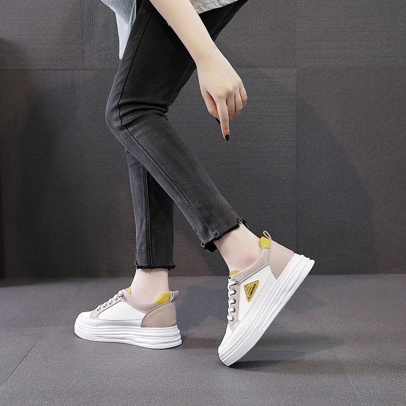 Damen stylische Plateau-Sneaker mit atmungsaktivem Obermaterial und rutschfester Sohle Heidi Mode - Image 3