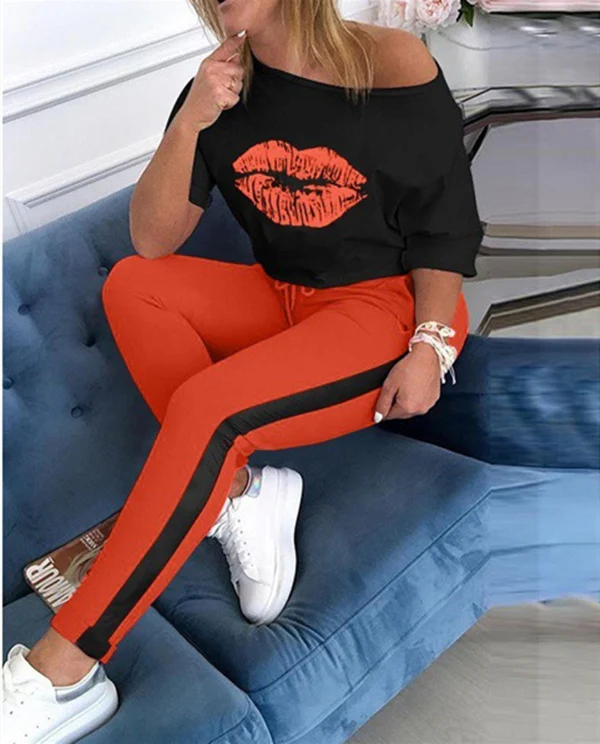 Damen stylisches T-Shirt mit Lippenmotiv Heidi-Mode - Image 6