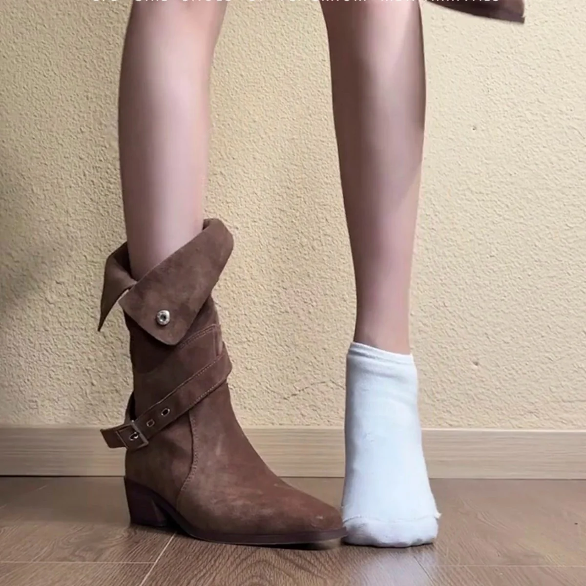 Damen Stylish geflochtene Stiefeletten mit verstellbarem Riemen Heidi Mode - Image 4