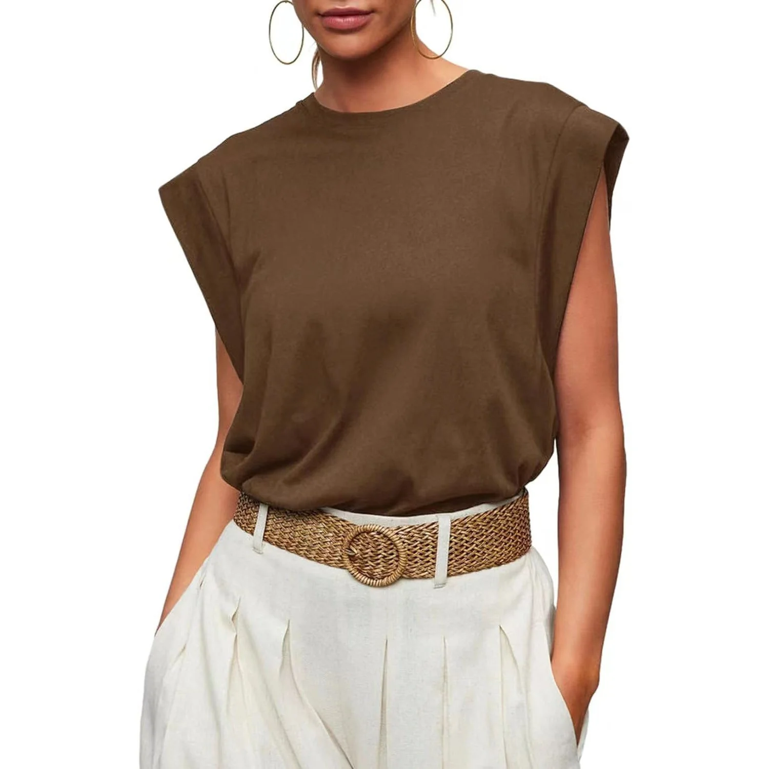 Damen Stylish Oversized T-Shirt mit Schulterpolstern Heidi-Mode - Image 2
