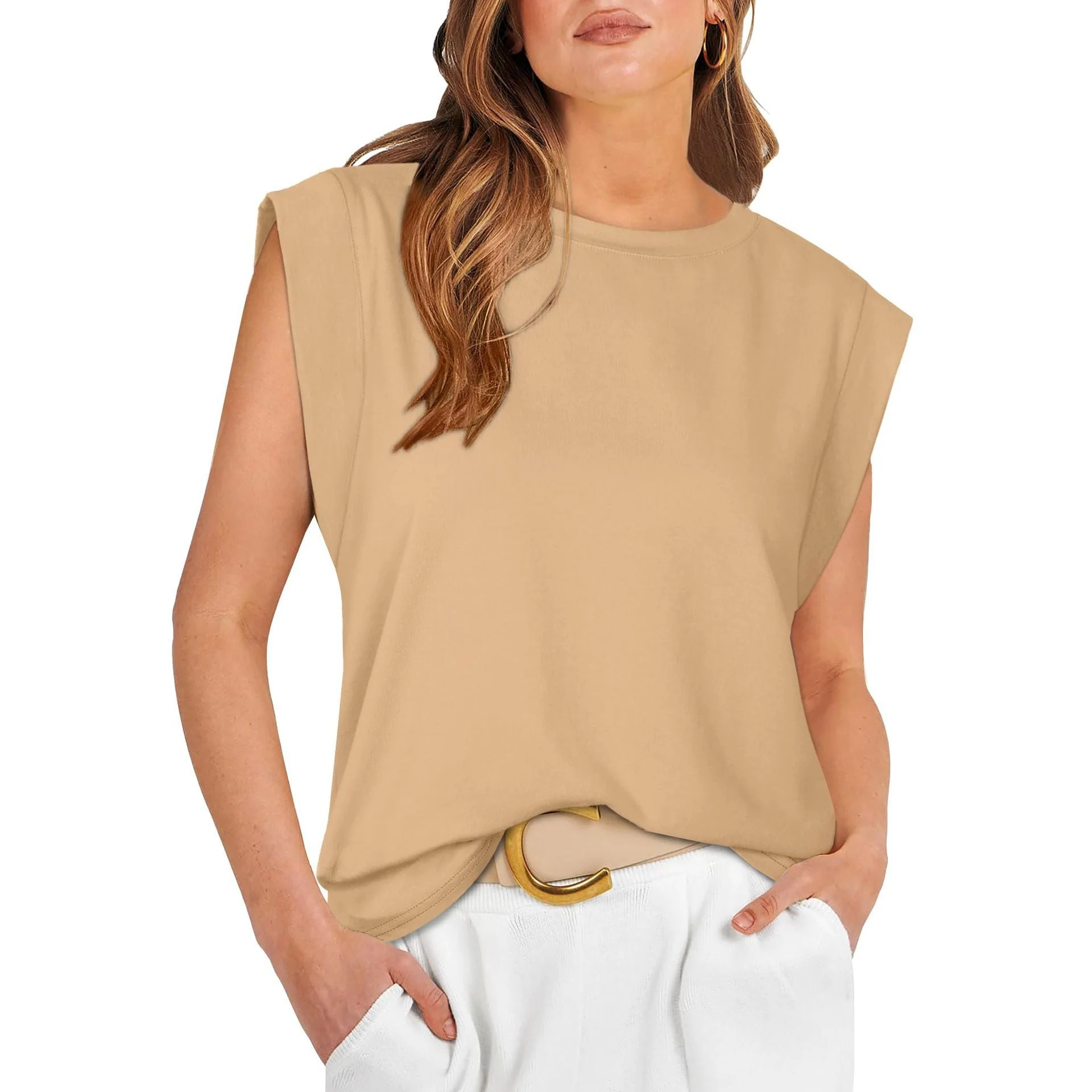 Damen Stylish Oversized T-Shirt mit Schulterpolstern Heidi-Mode - Image 3