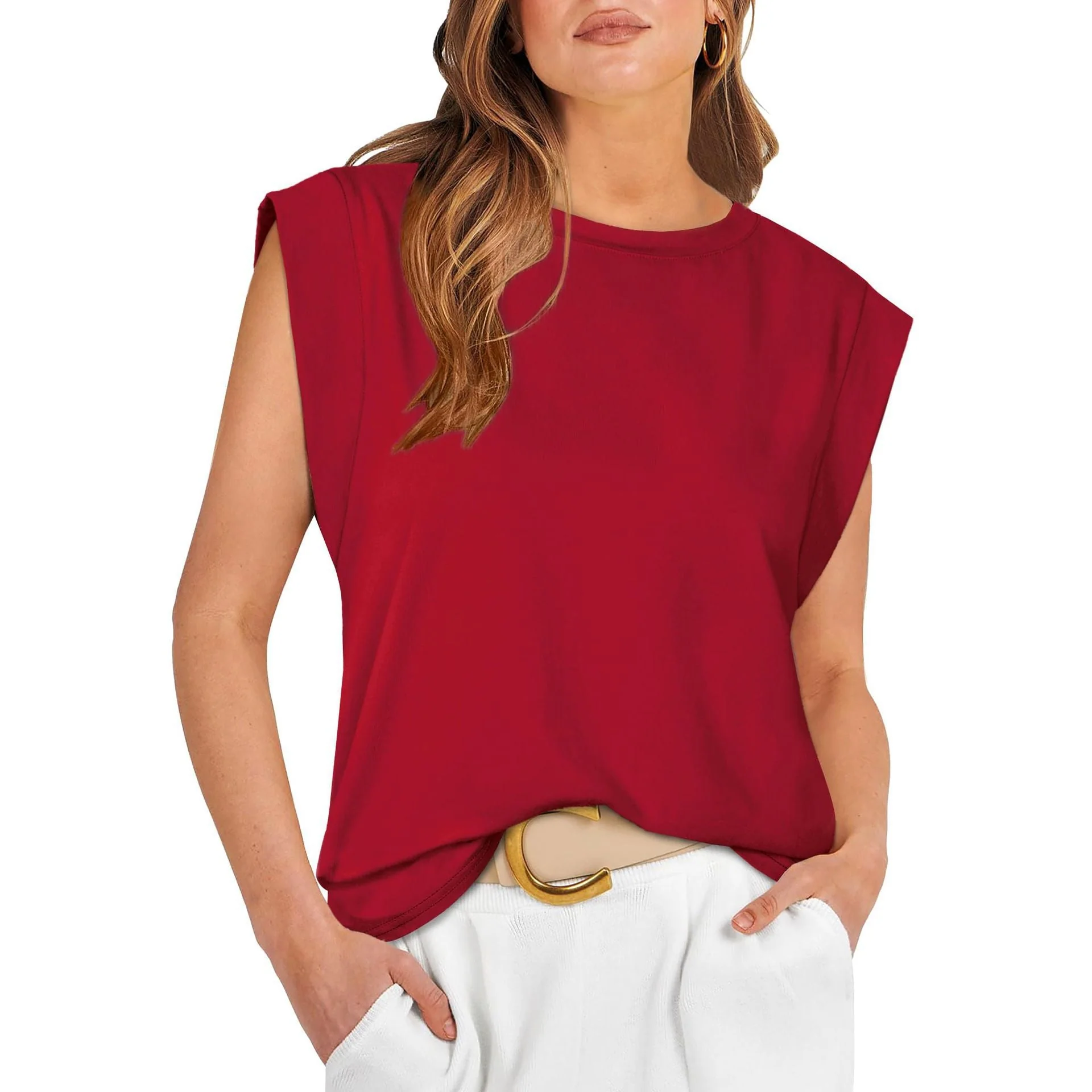Damen Stylish Oversized T-Shirt mit Schulterpolstern Heidi-Mode - Image 5