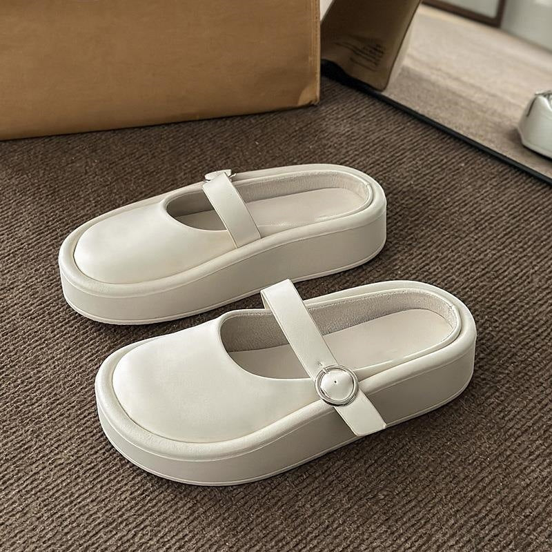 Damen Stylish Plateau-Pantoletten mit verstellbarem Riemen und komfortabler Sohle Heidi Mode - Image 6